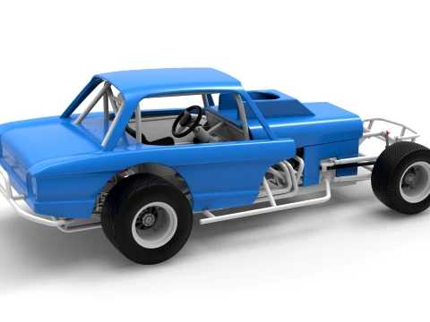 Vintage Dirt Modified stock car Version 10 Scale 1 to 25 3D Print Model
