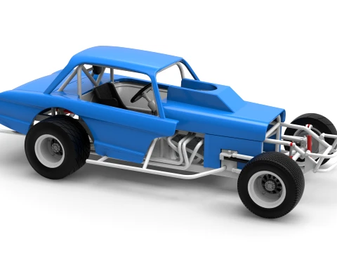 Vintage Dirt Modified stock car Version 10 Scale 1 to 25 3D Print Model
