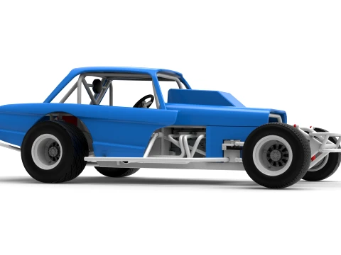 Vintage Dirt Modified stock car Version 10 Scale 1 to 25 3D Print Model