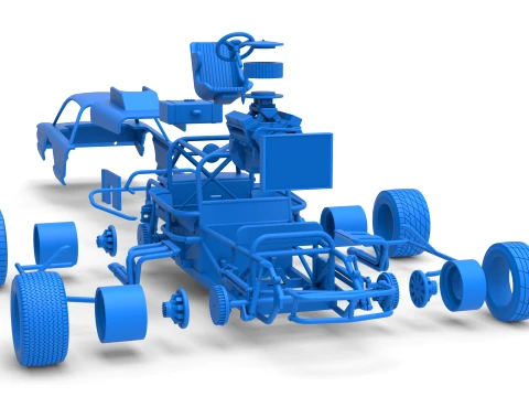 Vintage Dirt Modified stock car Version 10 Scale 1 to 25 3D Print Model