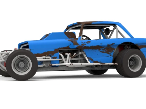 Vintage Dirt Modified stock car Version 10 while turning Scale 1 to 25 3D Print Model