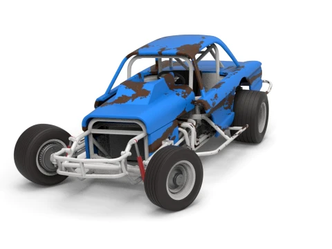 Vintage Dirt Modified stock car Version 10 while turning Scale 1 to 25 3D Print Model