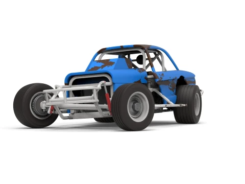 Vintage Dirt Modified stock car Version 10 while turning Scale 1 to 25 3D Print Model