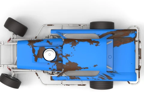 Vintage Dirt Modified stock car Version 10 while turning Scale 1 to 25 3D Print Model