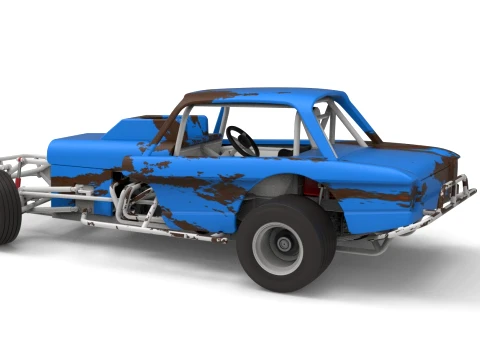 Vintage Dirt Modified stock car Version 10 while turning Scale 1 to 25 3D Print Model