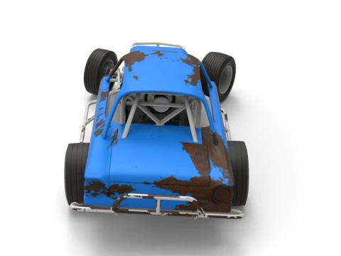 Vintage Dirt Modified stock car Version 10 while turning Scale 1 to 25 3D Print Model