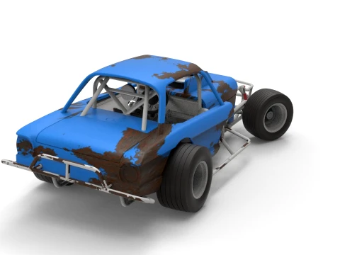 Vintage Dirt Modified stock car Version 10 while turning Scale 1 to 25 3D Print Model