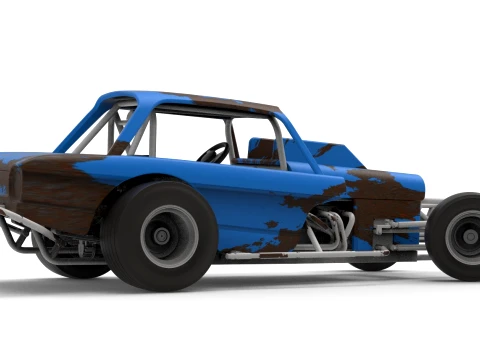 Vintage Dirt Modified stock car Version 10 while turning Scale 1 to 25 3D Print Model