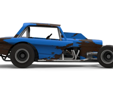 Vintage Dirt Modified stock car Version 10 while turning Scale 1 to 25 3D Print Model