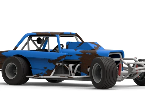 Vintage Dirt Modified stock car Version 10 while turning Scale 1 to 25 3D Print Model