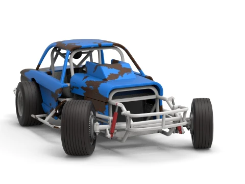 Vintage Dirt Modified stock car Version 10 while turning Scale 1 to 25 3D Print Model