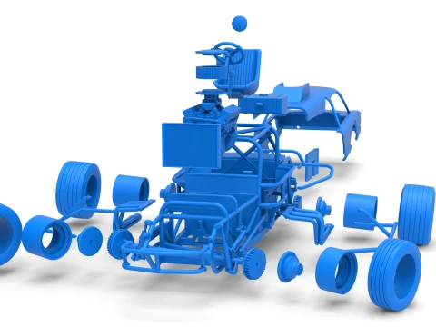 Vintage Dirt Modified stock car Version 10 while turning Scale 1 to 25 3D Print Model