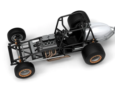 Vintage Dirt Silver Crown Car Base Scale 1 to 25 3D Print Model