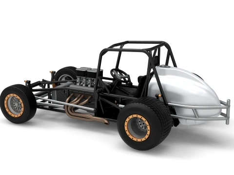 Vintage Dirt Silver Crown Car Base Scale 1 to 25 3D Print Model