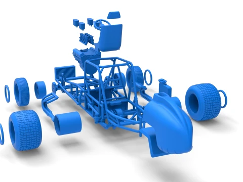 Vintage Dirt Silver Crown Car Base Scale 1 to 25 3D Print Model