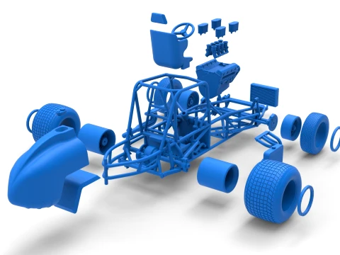 Vintage Dirt Silver Crown Car Base Scale 1 to 25 3D Print Model