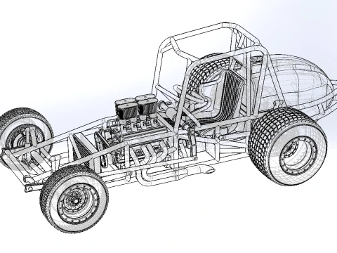 Vintage Dirt Silver Crown Car Base Scale 1 to 25 3D Print Model