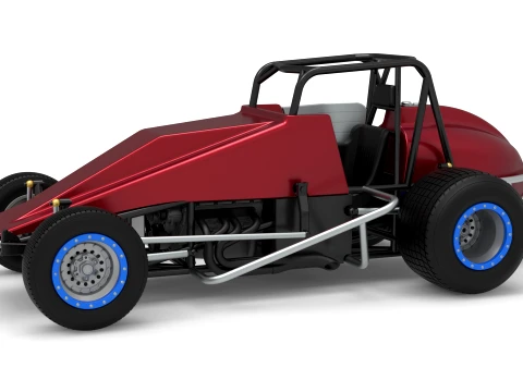 Vintage Dirt Silver Crown Car Scale 1 to 25 3D Print Model