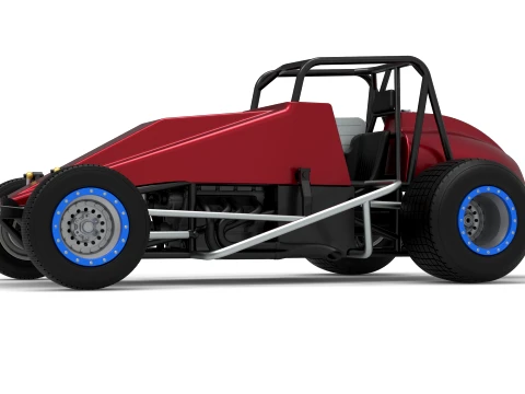 Vintage Dirt Silver Crown Car Scale 1 to 25 3D Print Model
