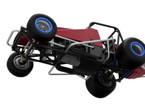 Vintage Dirt Silver Crown Car Scale 1 to 25 3D Print Model