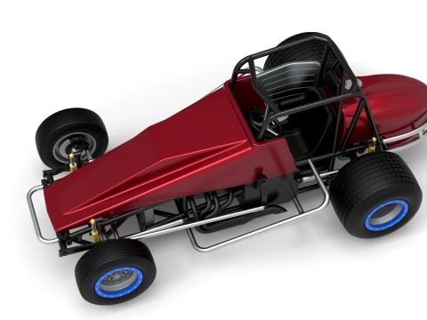 Vintage Dirt Silver Crown Car Scale 1 to 25 3D Print Model