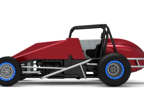 Vintage Dirt Silver Crown Car Scale 1 to 25 3D Print Model