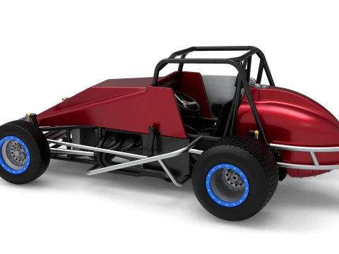 Vintage Dirt Silver Crown Car Scale 1 to 25 3D Print Model