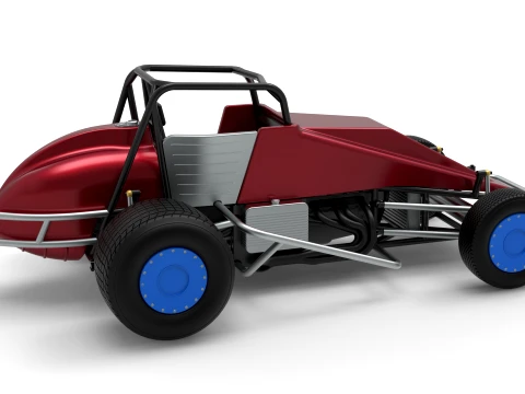 Vintage Dirt Silver Crown Car Scale 1 to 25 3D Print Model