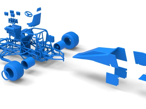 Vintage Dirt Silver Crown Car Scale 1 to 25 3D Print Model