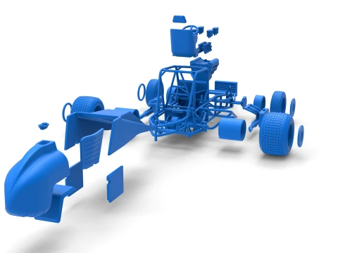 Vintage Dirt Silver Crown Car Scale 1 to 25 3D Print Model