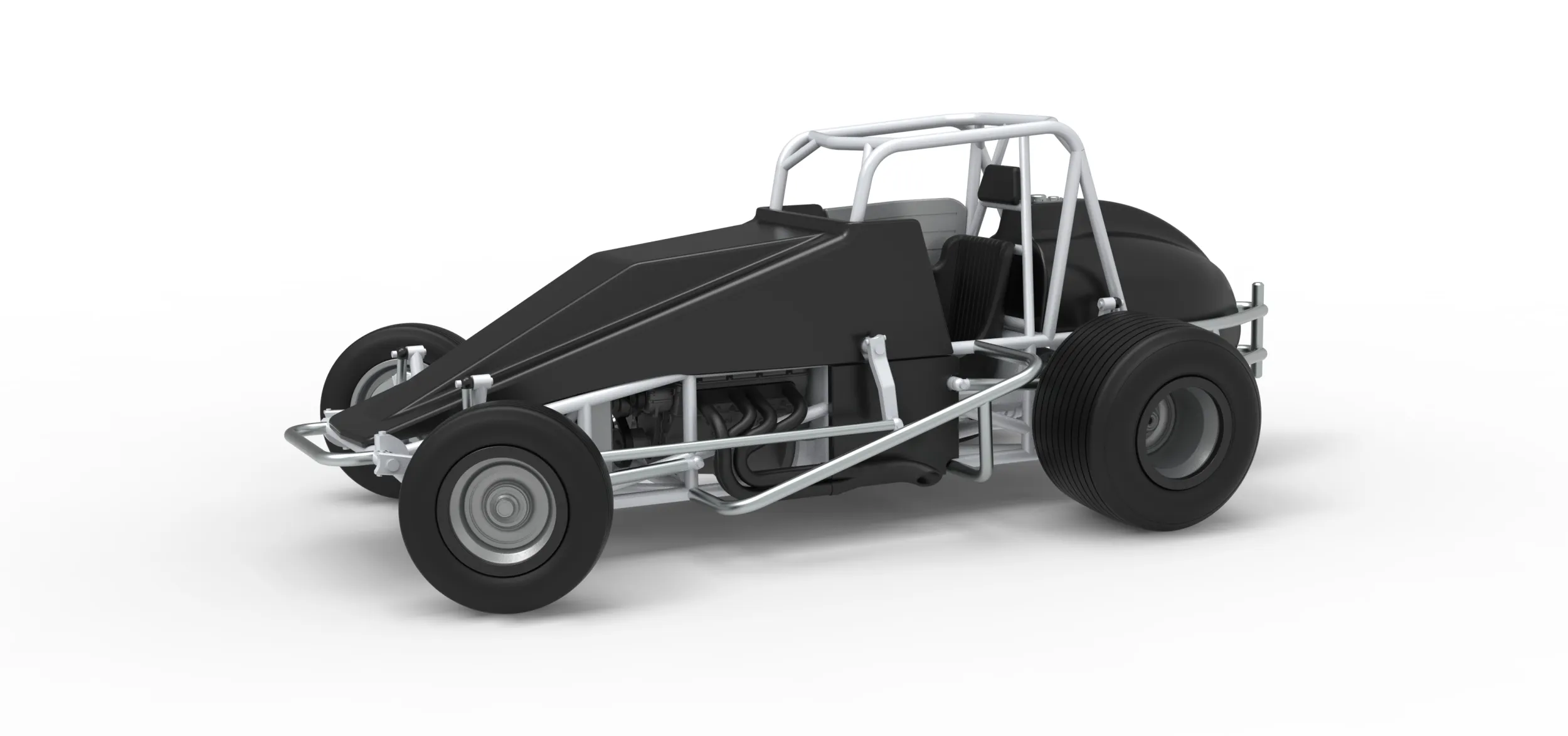 Vintage Dirt Silver Crown Car while turning Scale 1 to 25 3D Print Model .c4d .max .obj .3ds .fbx .stl .blend