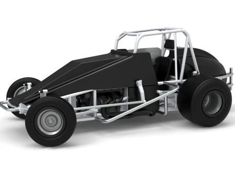 Vintage Dirt Silver Crown Car while turning Scale 1 to 25 3D Print Model