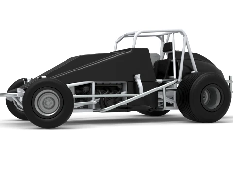 Vintage Dirt Silver Crown Car while turning Scale 1 to 25 3D Print Model
