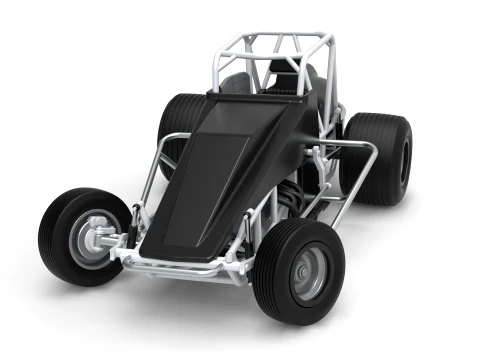 Vintage Dirt Silver Crown Car while turning Scale 1 to 25 3D Print Model