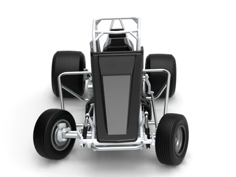 Vintage Dirt Silver Crown Car while turning Scale 1 to 25 3D Print Model