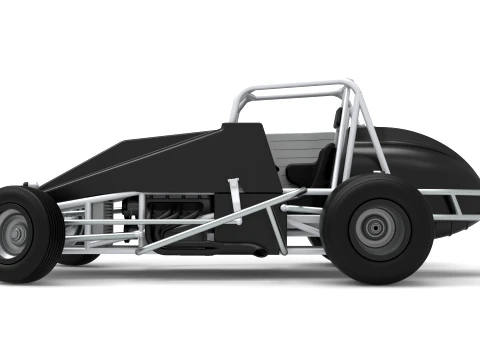 Vintage Dirt Silver Crown Car while turning Scale 1 to 25 3D Print Model