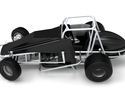 Vintage Dirt Silver Crown Car while turning Scale 1 to 25 3D Print Model