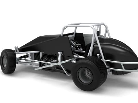 Vintage Dirt Silver Crown Car while turning Scale 1 to 25 3D Print Model