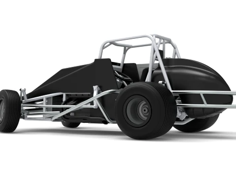 Vintage Dirt Silver Crown Car while turning Scale 1 to 25 3D Print Model