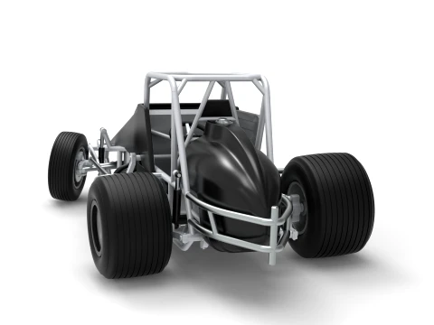 Vintage Dirt Silver Crown Car while turning Scale 1 to 25 3D Print Model