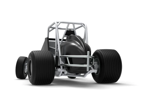 Vintage Dirt Silver Crown Car while turning Scale 1 to 25 3D Print Model