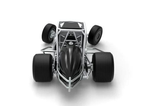 Vintage Dirt Silver Crown Car while turning Scale 1 to 25 3D Print Model