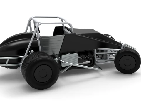 Vintage Dirt Silver Crown Car while turning Scale 1 to 25 3D Print Model
