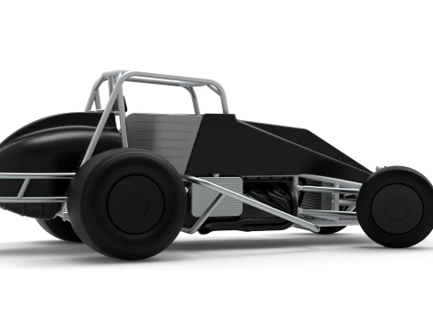Vintage Dirt Silver Crown Car while turning Scale 1 to 25 3D Print Model