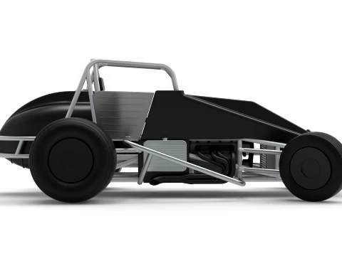 Vintage Dirt Silver Crown Car while turning Scale 1 to 25 3D Print Model