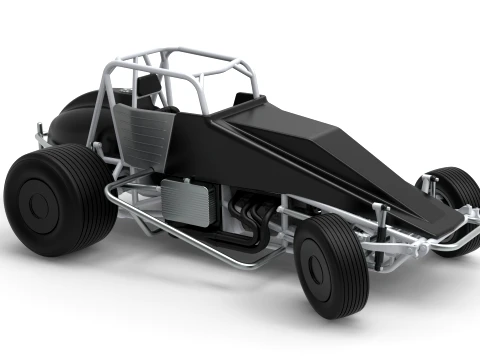 Vintage Dirt Silver Crown Car while turning Scale 1 to 25 3D Print Model