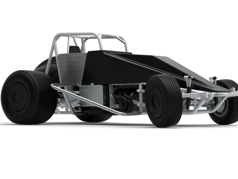 Vintage Dirt Silver Crown Car while turning Scale 1 to 25 3D Print Model