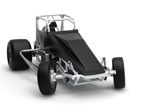 Vintage Dirt Silver Crown Car while turning Scale 1 to 25 3D Print Model