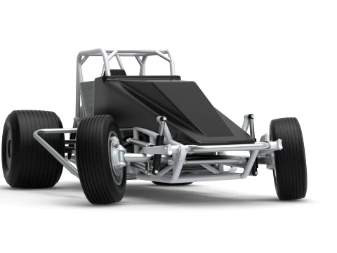Vintage Dirt Silver Crown Car while turning Scale 1 to 25 3D Print Model
