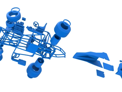 Vintage Dirt Silver Crown Car while turning Scale 1 to 25 3D Print Model